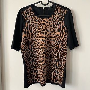 Pink Tartan Leopard Animal Print Shirt (Size Small)